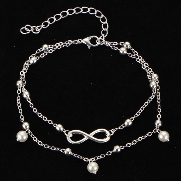 Infinity with pearls anklet - Picture 5 of 8
